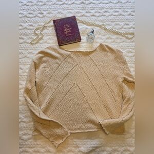 HEYSON Beige Textured Knit Sweater | Size M